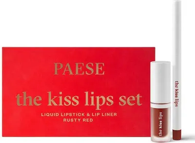 Produktbild von PAESE The Kiss Lips Lipliner- und Flüssiglippenstift-Set 04 Rostrot