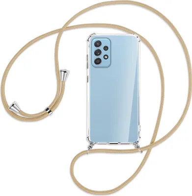Produktbild von Handykette Backcover-Schutzhülle mit Band (Metall silberfarben) für Samsung Galaxy A52 4G / 5G, A52s 5G - caramel