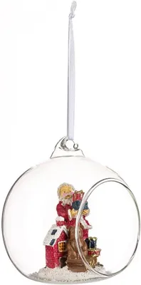 Produktbild von Kugel aus Glas, transparent und rot, 90 mm, Weihnachtsbaumdeko