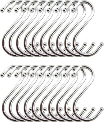 Immagine prodotto di Ganci a S in acciaio inox per la cucina - Ganci metallici per carichi pesanti - 20 pezzi