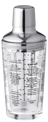 Produktbild von Cocktail-Shaker aus Glas mit Sieb, Klarer Glas-Mixer fš¹r Martini, Whiskey, Bar-Accessoires, Zylindrisch, Edelstahl, Mehrere Gr??en Verfš¹gbar