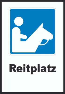 Produktbild von Reitplatz Schild A5 Rückseite selbstklebend