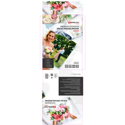 Immagine prodotto di Carta fotografica Monolith DIN A4 - Lucida - Premium - 270 g/m² - Bianca - 20 fogli