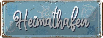 Produktbild von vianmo Blechschild 10x27 cm Heimathafen