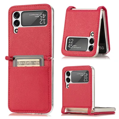 Image de Coque König Design compatible avec le Samsung Galaxy Z Flip4 5G - Coque souple en plastique pour téléphone portable - Rouge