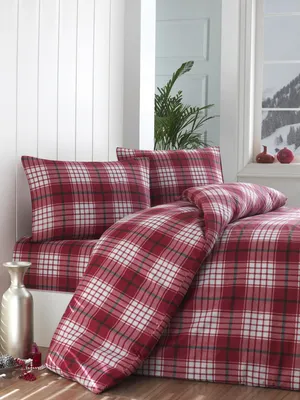 Produktbild von L'Essentiel Linge de Maison, Ekose v2 - Red, Bettwäschen, Rot, Baumwolle, 140 x 200 cm