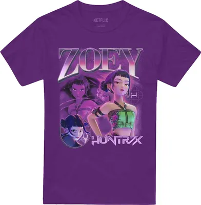 Productafbeelding van K-Pop Demon Hunters - "Huntr/X" T-shirt voor heren/dames, uni model, TV20368 (maat S) (paars)