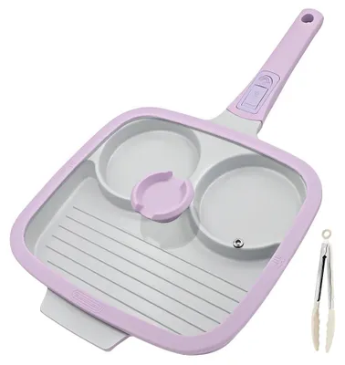 3-in-1-Pfannkuchenpfanne, 26 cm, antihaftbeschichtet, lila
