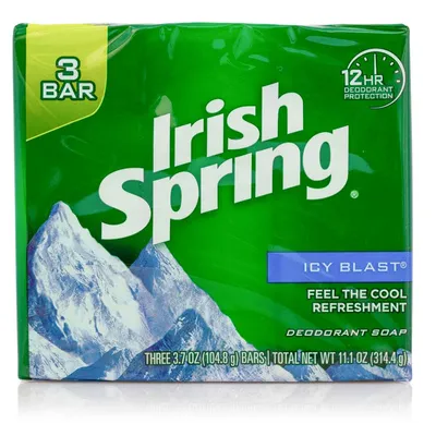 Produktbild von Irish Spring Icy Blast Stückseife aus den USA 105,8 g x 3 Stück