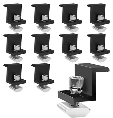 Solarmodul-Endklemmen 30 mm, schwarz, 10 Stück, Aluminium