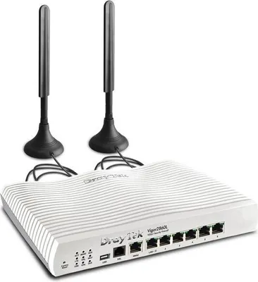 Produktbild von Draytek V2860LTE-B, IEEE 802.11n, IEEE 802.11n, Gigabit Ethernet, 10,100,1000 Mbit/s, 10/100/1000Base-T(X), Intern
