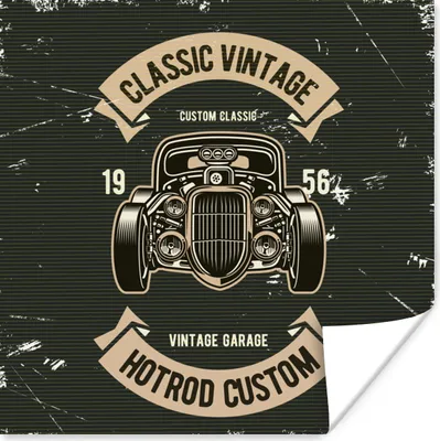 Produktbild von MuchoWow® Poster Auto - Oldtimer - Zitat 30x30 cm - Wandposter - Printing