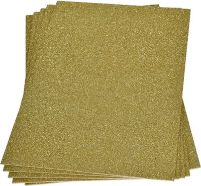 Produktbild von Moosgummiplatte Glitter  gold 200 x 300 x 2 mm