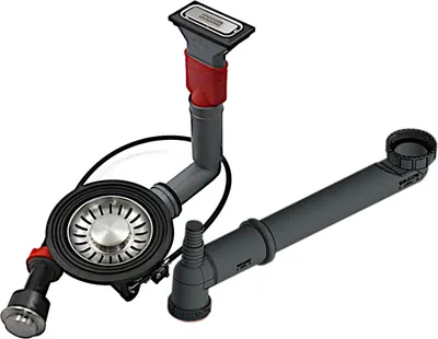 Produktbild von FRANKE Integral Stößelventil 112.0688.093 für HYDROS HDX 684 mit Verbindungsbrücke / Ersatzteil Spüle / Ablaufgarnitur