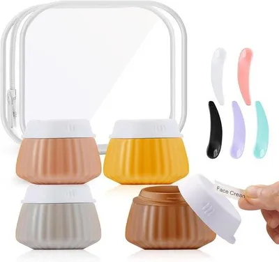 Image de Flacons cosmétiques 40 ml en silicone, étanches, lot de 4
