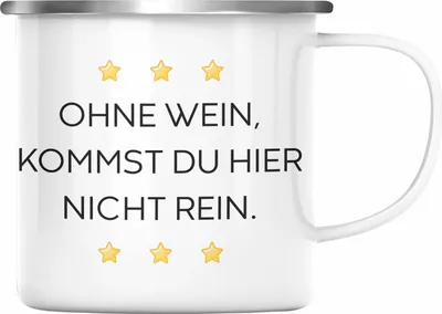 Produktbild von Trendation - Lustige Emaille Tasse mit Spruch für Frauen Männer Arbeit Büro Lustig Emaille Tassen Becher mit Sprüchen Kollegin Geschenk Sarkasmus Wein Spruch (Silber)
