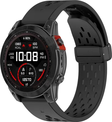 Produktbild von INF Silikon-Uhrenarmband für Garmin 22 mm - Weiß Schwarz