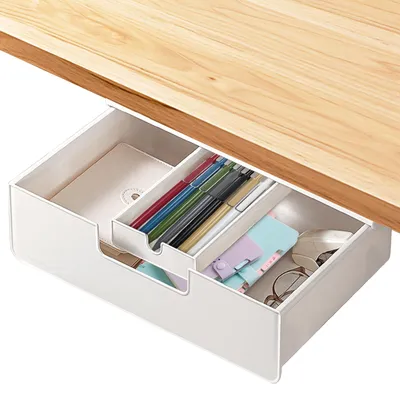 Immagine prodotto di Cassettiera da scrivania con sistema di fissaggio adesivo - Bianco