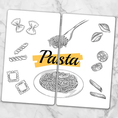 Produktbild von Glas-Herdabdeckplatten Glaskeramikkochfeld-Abdeckung Spritzschutz Glas 2x30x52 cm - Pasta