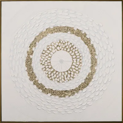 Produktbild von ArtUniverse Leinwandbild Meditation In Weiß 102,5 x 102,5 cm