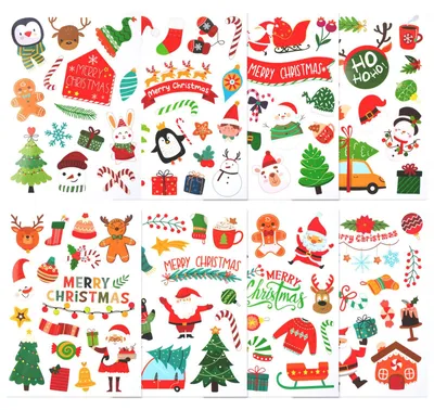 Weihnachtsaufkleber 24 Blatt, 339 Sticker für Kinder