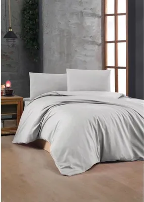 Produktbild von Bettwäsche-Set, 220 x 240 cm, 100% Baumwolle Renforcé, Grau, 2 Kissenbezüge 60 x 60 cm