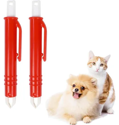 Productafbeelding van Teeklemset, 2 stuks, geschikt voor honden, katten, mensen en kinderen, rood