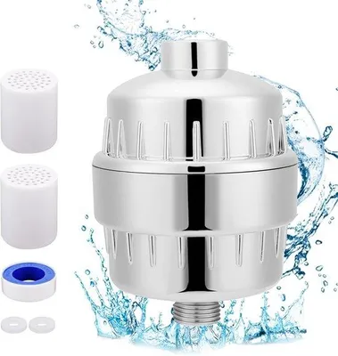 Produktbild von Famanu Duschfilter 20-Stufen Hochleistungswasserenthärter mit 2 Austauschpatronen - Entfernt Chlor und sorgt für weiches Wasser