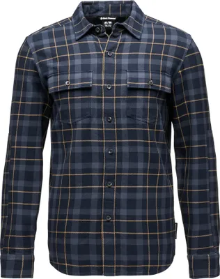 Langärmliges Hemd für Herren mit Karomuster in Blau und Gelb von Black Diamond; Modell Men"s Project Twill.