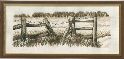 Produktbild von Permin Kreuzstich Stickpackung "Zaun", Zählmuster, 22x9cm, 13-8140