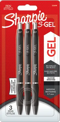 Produktbild von Sharpie Gelschreiber S-Gel 0,7mm | 3er Set schwarze Schriftfarbe