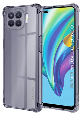 Obrázok produktu pre Techsuit - Shockproof Clear Silicone obal pre Oppo Reno4 Lite - dymovo čierny