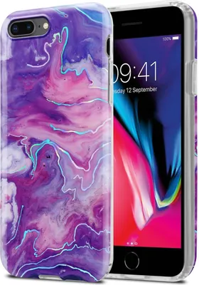 Produktbild von Cadorabo Schutzhülle für Apple iPhone 7 PLUS / 7S PLUS / 8 PLUS Hülle in Lila TPU Handyhülle Etui Case Cover