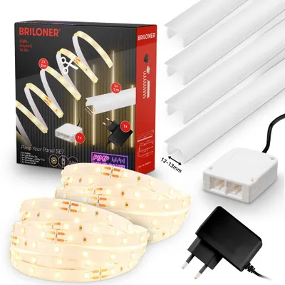 Produktbild von Briloner Pimp Your Panel LED Lichtsystem Für Akustikpaneele 2x2m 224 LEDs 18W 1950lm 3000K Warmweiß Diffusoren 12-13mm - LED Streifen Innenbereich