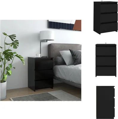 Image de vidaXL Table de chevet noire 40x35x62,5 cm Bois composite - Tables de chevet
