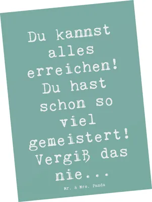 Produktbild von Mr. & Mrs. Panda Postkarte Spruch Selbstvertrauen stärken - Meeresbrise - Geschenk, Gefühl, Selbstliebe, Fotokarte, glücklich, Grußkarte, Zitat, Stärke, Motivation