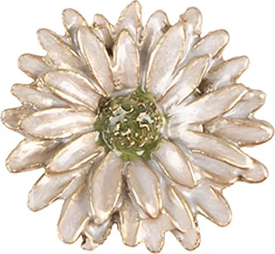Image de Clayre & Eef Bouton de porte Fleur Ø 4x3 cm Blanc Métal