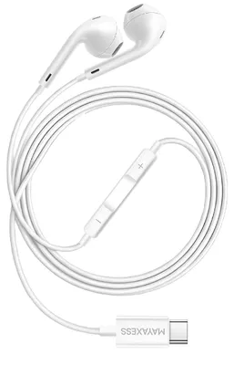 Produktbild von Mayaxess, USB-C Kabelkopfhörer mit Mikrofon für Honor 400, Weiß