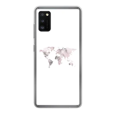 Produktbild von MuchoWow® Handyhülle Schutzhülle Hülle für Samsung Galaxy A41 Weltkarte - Marmor - Grau Silikon Softcase Handy Hülle - Mobiltelefon