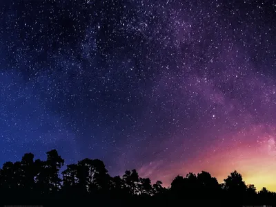 Produktbild von Sternenhimmel Kunstdruck Bild - Sternenklarer Nacht-Himmel (60 x 80 cm)