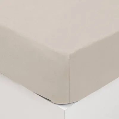 Produktbild von Spannbetttuch "vilma" aus gewaschener baumwolle elfenbeinweiß 140x190cm  - Atmosphera créateur