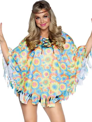 Immagine prodotto di Poncho hippie - costume 2 pezzi per carnevale Taglia: M-L