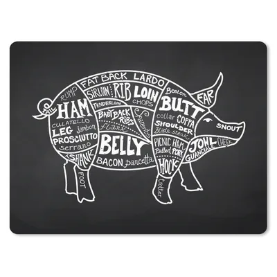 Produktbild von MuchoWow® Mauspad Mousepad Schwein - Küche - Fleisch 23x19 cm - Mousepads - Maus Mat - Pad - Mausunterlage - Schreibtischunterlage - Mauspad