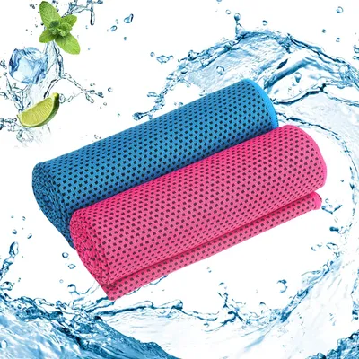 Produktbild von 2Stk Kühlendes Handtuch Mikrofaser Kühltücher Bequemes Sporthandtuch Funktionstücher für Herren Angeln Laufen Yoga Golf Fitness