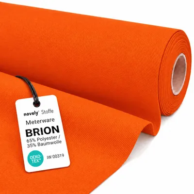 Productafbeelding van Novely BRION, middelzware, premium katoenmix, stoffen per meter, kreukvrij - Kleur: 18 Oranje