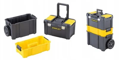 STANLEY BLACK+DECKER Werkstattwagen ESSENTIAL 3-teilig mit Teleskopgriff