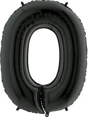 Obrázok produktu pre Nafukovací balónik číslo 0 čierny 102cm extra veľký - Grabo