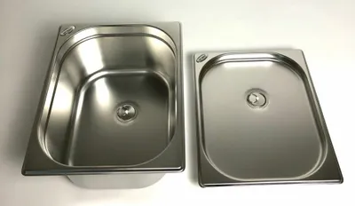 Immagine prodotto di Lavabo doppio in acciaio inox con scolapiatti 325x265x200 +20 mm camping womo