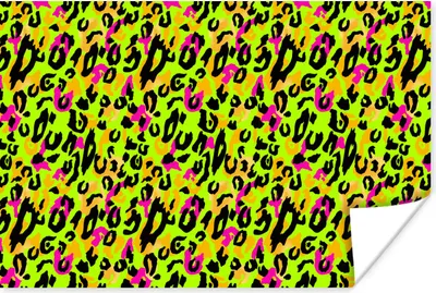 Produktbild von MuchoWow® Poster Tiermuster - Muster - Neon - Gelb 30x20 cm - Plakate - Print