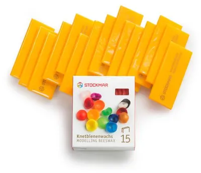 Produktbild von Stockmar Knetbienenwachs Bastelwachs 15 Stück 100x40x6 mm Orange